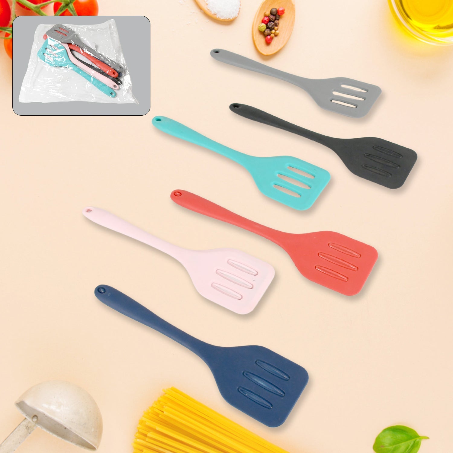 Multipurpose Silicone Spoon, Silicone Basting Spoon Non-Stick Kitchen Utensils Household Gadgets Heat-Resistant Non Stick Spoons Kitchen Cookware Items For Cooking and Baking (6 Pcs Set) Multipurpose Silicone Spoon, Silicone Basting Spoon Non-Stick Kitchen Utensils Household Gadgets Heat-Resistant Non Stick Spoons Kitchen Cookware Items For Cooking and Baking (6 Pcs Set)